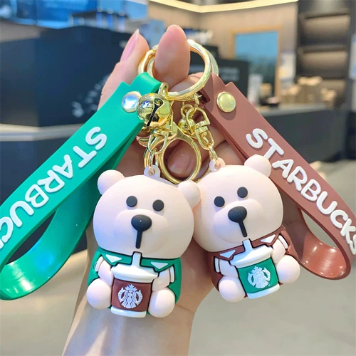 Starbucks, кофейный брелок, милая кукла для ключей, подвеска, украшение на сумку, с медвежатами