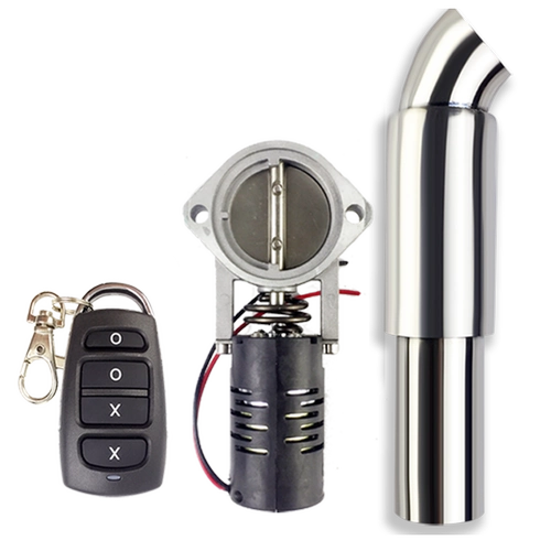 Посмотрите на серую машину с регулируемым электрическим клапаном, модифицированную выхлопную трубу автомобиля, звук спортивного автомобиля, пульт дистанционного управления, клапан выхлопной трубы звуковой волны