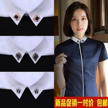 Cute collar pin female collar buckle big pin buckle fixed girl decoration trend elegant fresh Lady shirt