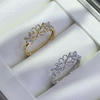 18k gold zircon 8-9mm natural pearl ring accessories light luxury butterfly style round bare beads diy ring holder empty holder