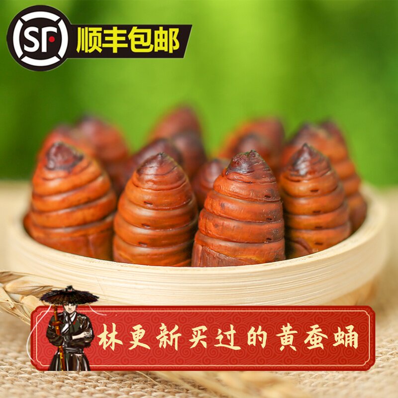 Northeast specialty tussah pupa forest renewal with yellow silkworm pupa fresh live large cocoon pupa cicada pupa 500g shunfeng