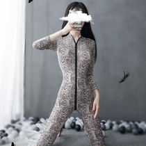 Snake one-body clothing long sleeve thin open file free of double zipper body body female secret overall tights