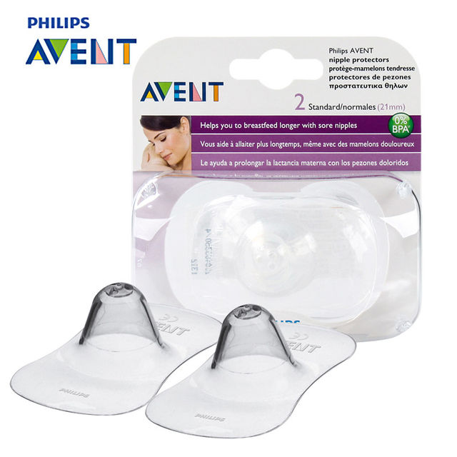 Avent Silicone Nipple Protectors, 2 Pack, Recessed Breastfeeding, Anti-Bite Milk Shield, Anti-Friction Nipple Pads ເພື່ອຊ່ວຍການລ້ຽງລູກດ້ວຍນົມແມ່