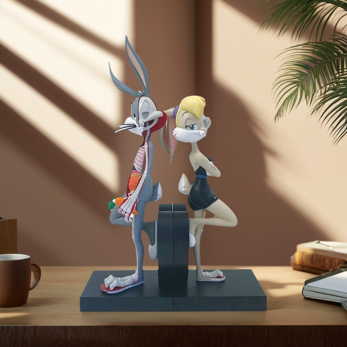 Bugs Bunny and Lola Bunny Figure Ornament Bookends