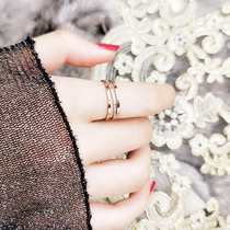 Index finger ring female Korean simple personality decoration fashion does not fade titanium steel rose gold cold wind Net red ring