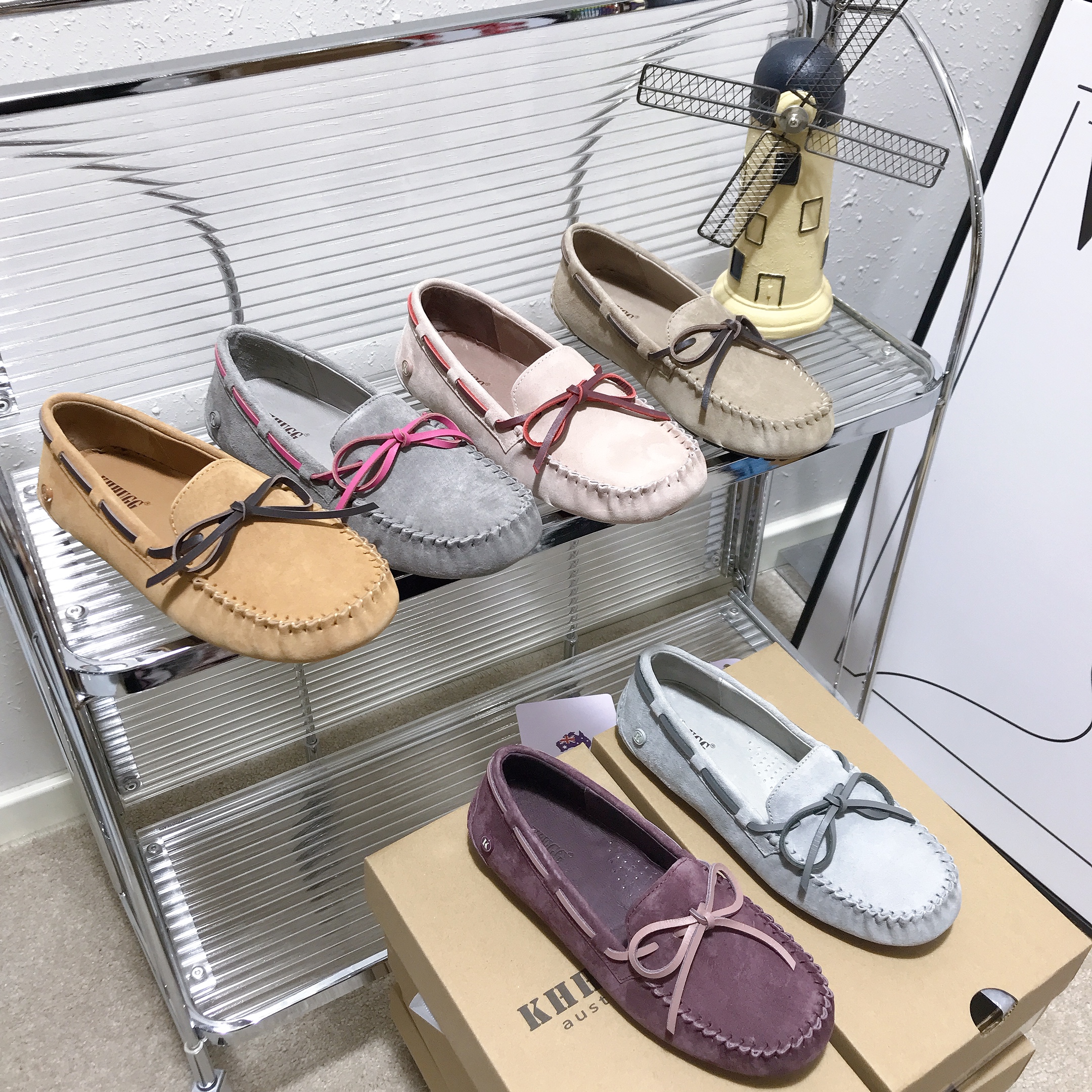 KHHUGG2022 new beanie shoes women's leather lazy one pedal ribbon spring and autumn net red women's shoes KHΗUGG