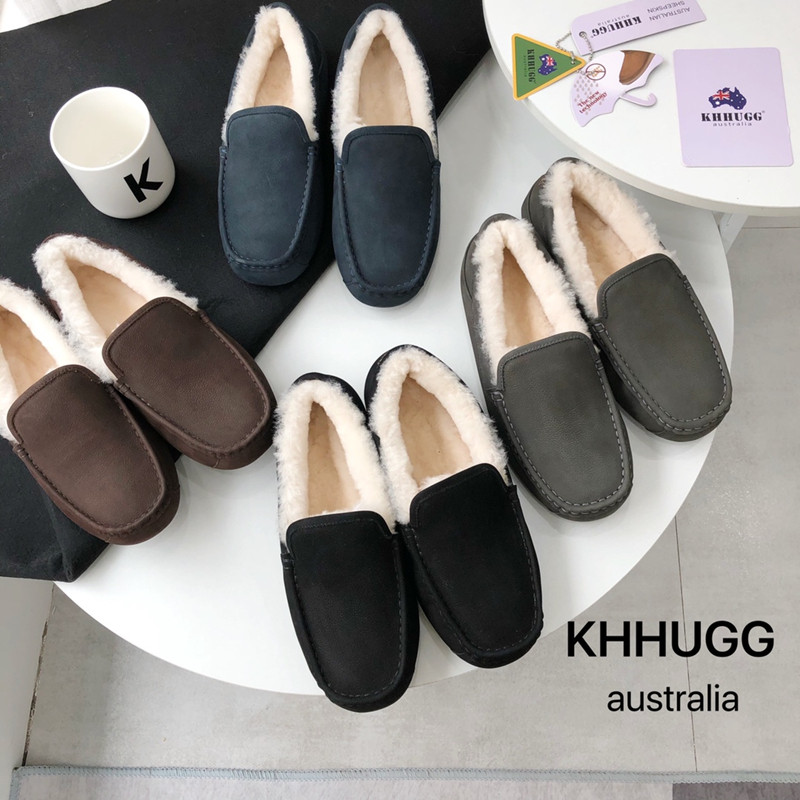 KHHUGG male lamb fur integrated bean-bean shoes men waterproof winter casual warm and cashmere shoes K H HH U G G G G G G G G G G G G G G G G G G G G G G G G G G