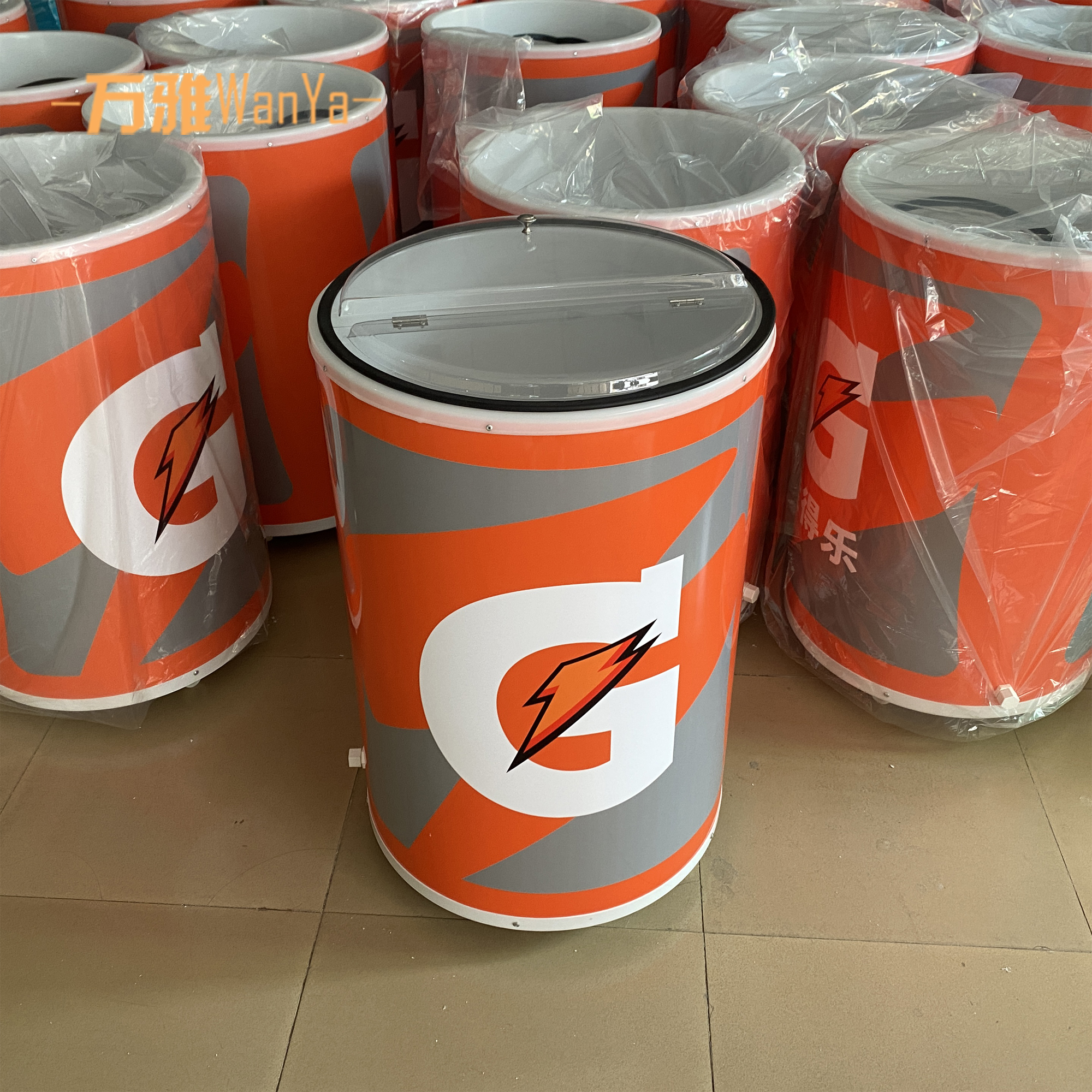 100L プラスチック 丸型 販促用 氷 飲料 広告 スーパーマーケット 屋台 断熱 アイスバケツ 屋外 販促 大容量