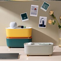 Multi-function data wire and wire capsule box desktop light luxury charger to include plug socket blocking box wire