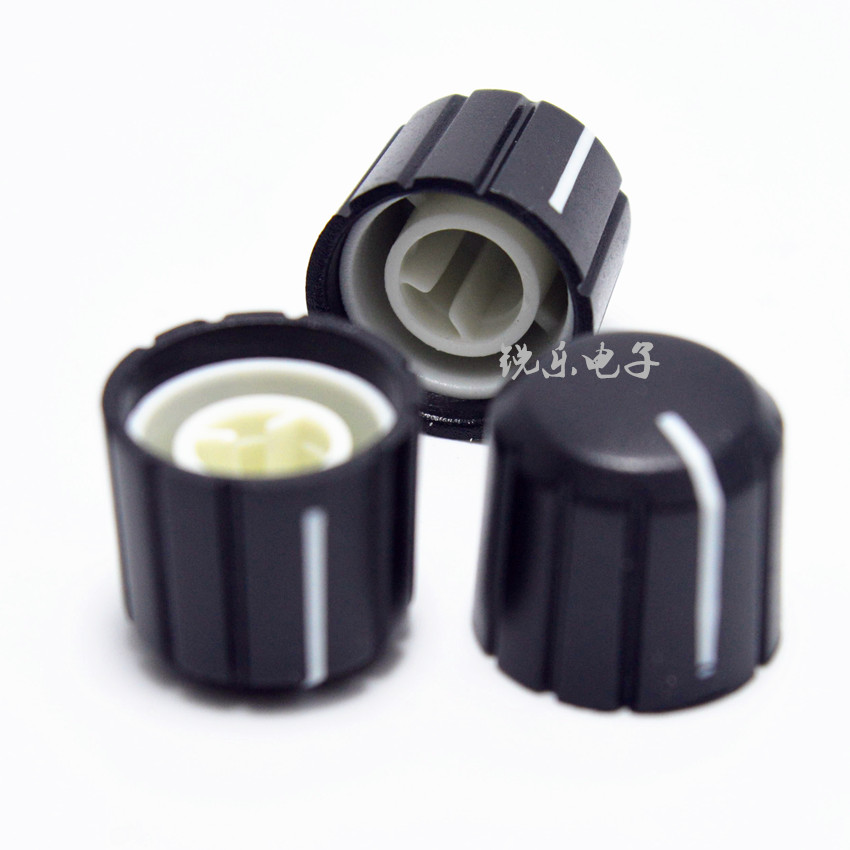 Bicolor knob semi-shaft plastic knob 6mmD shaft potentiometer knob 14 5x13mm volume adjustment knob cap-Taobao