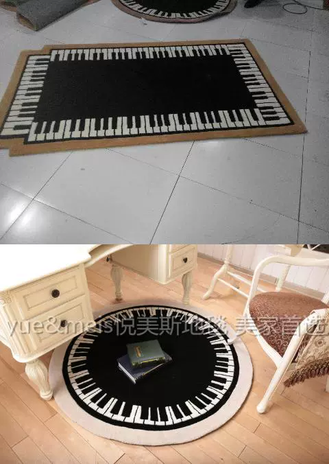 Thảm phòng piano Thảm thảm cách âm Thảm phòng khách Thảm đàn piano màu đen và trắng có thể được tùy chỉnh theo bất kỳ kích thước dày và mềm