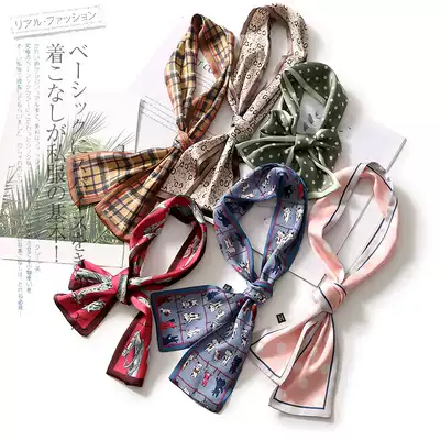 Net red small silk scarf scarf long hair band decoration literary tie bag ribbon multi-use thin scarf