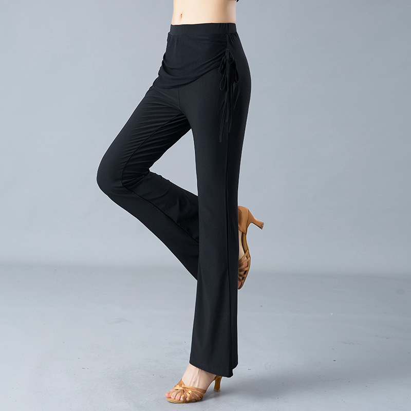 Women's adult bag hip thin square dance pants Latin dance pants Practice pants Life usually wear dance pants