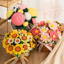 Sunflower potted simulation non-woven bouquet table ornaments to give gifts to couples handmade diy material bags