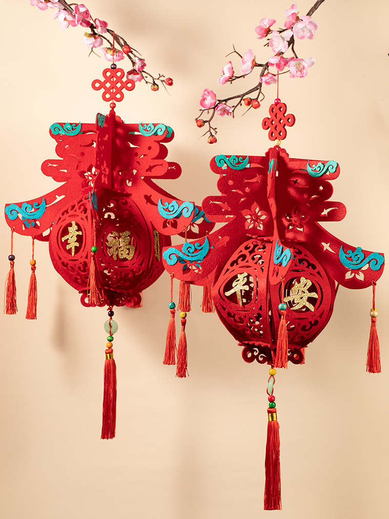 Puzzle lantern decoration wall pendant Non-woven art handmade diy production material package Creative national tide Chinese style