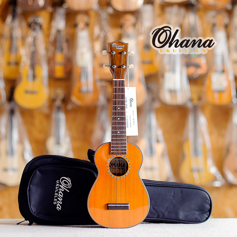 American Ohana Full Veneer 21 Inch SK 50G Red Pine Mukulele Jukri Children Beginners Bright Light