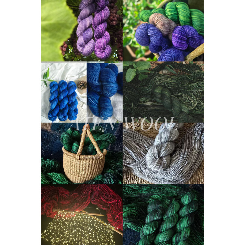 Atenwool Skin-Friendly Hand-Dyed Yarn for Sweaters and Scarves, Imported Super Washable Merino Wool 1Ply