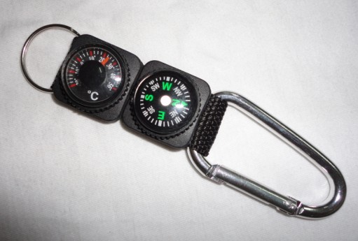 No. 6 D Buckle Thermometer Mountaineering Aluminum Buckle Finger North Needle Multifunction Plastic Compass Outdoor Supplies Key Hanging Clasp