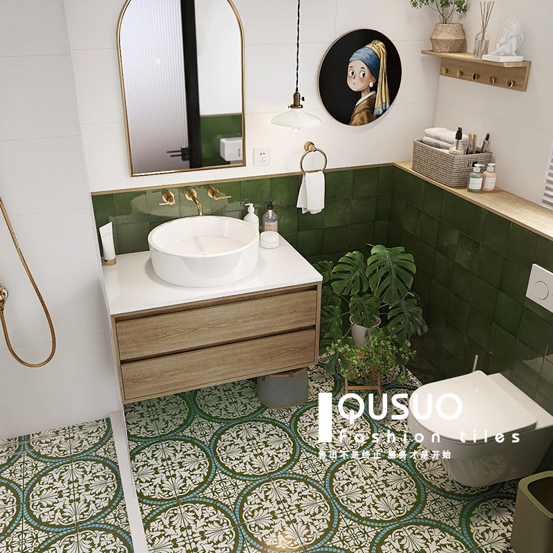 Fun House Moroccan retro small tile French dressing room bathroom tile balcony kitchen floor tile toilet wall tile