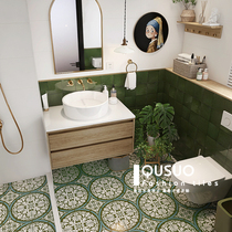 Fun Morocco retro small tiles Japanese toilet bathroom tile balcony kitchen floor tiles toilet wall tiles