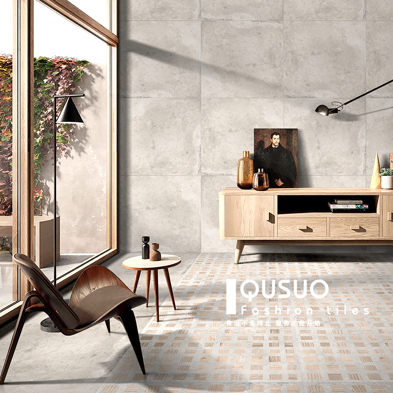 Fun vintage wood grain tiles Nordic living room bathroom floor tile kitchen toilet micro cement wall tiles