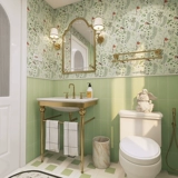 Французский институт французского туалета ретро -плитка авокадо зеленая ванная настенная плитка туалетная плитка туалет