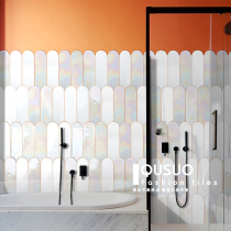 Fun house fantasy Nordic toilet bathroom toilet tile feather fan-shaped designer kitchen balcony wall tiles