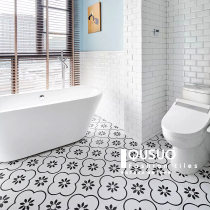 Fun simple black and white small tile toilet bathroom toilet flower mosaic tile tile kitchen balcony wall tile