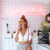 Fun House ins Nordic toilet pull slot small white brick Net red restaurant kitchen slotted small lattice tile wall tiles