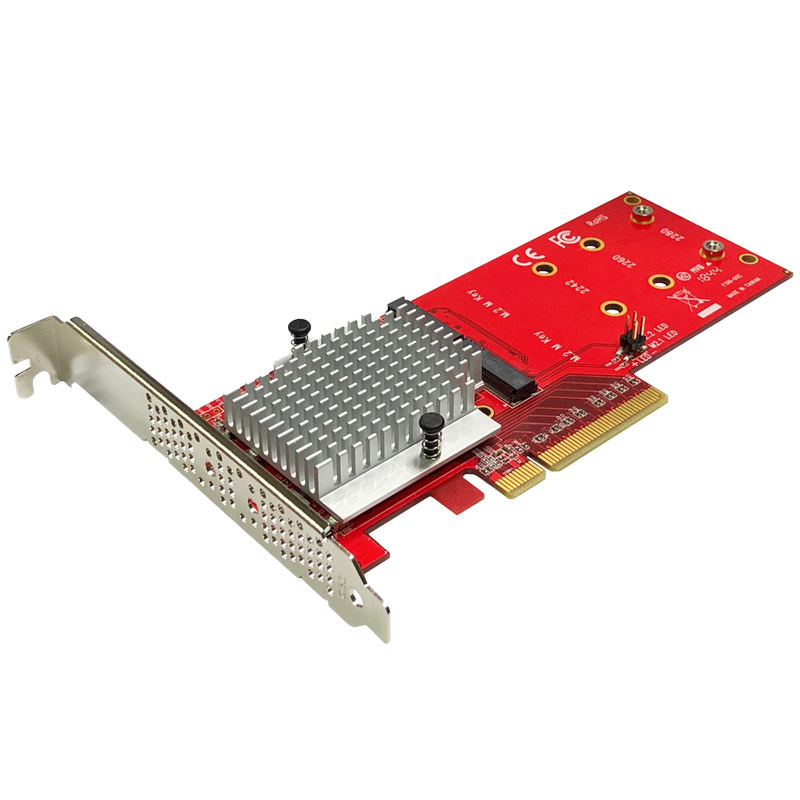 Lycom DT-130 dual slot NVMe M 2 SSD swivel PCIe × 8 3 0 riser ASM2824 chip