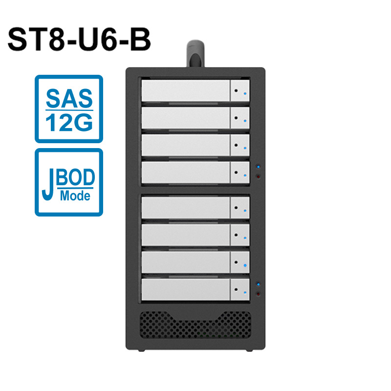 Stardom ST8-U6 tower 8-bit SFF-8644 miniSAS 12Gb disk array cabinet hard drive box