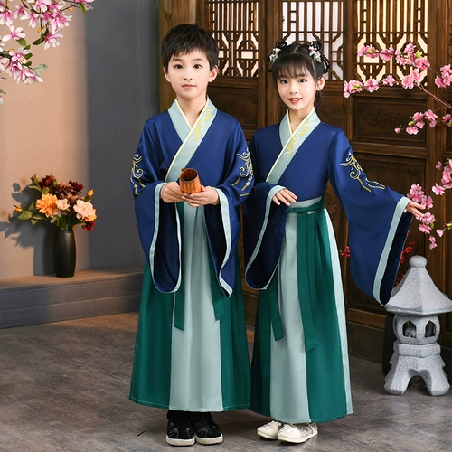 Ханфу сценическая установка китайского школьного костюма Три персонажа, ученики, блестящие мужчины и женские книги книги детская новогодняя одежда