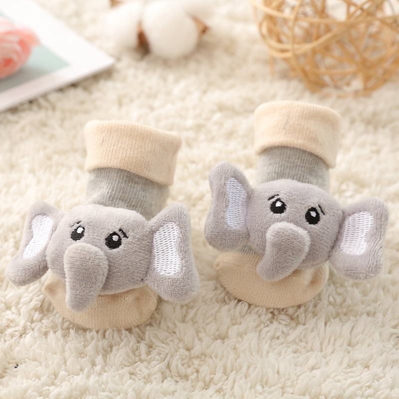 Cute Baby Floor Socks with Built-In Bells, Cute Socks for Newborns, Toddler Shoes and Socks with Non-Slip Soles, Trendy Design