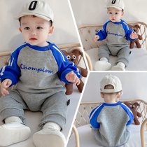 Online Red Infant Summer Clothes Out Hug Foreign Air Baby Conjoined Khaclothes Cute Super Cute Newborn Creeping Clothing Tide