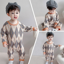 Newborn Baby Boomer Children Climbing Clothing Online Red Infant Spring Autumn Clothes Out Huddling Oversea Air Baby Conjoined Khaclothes