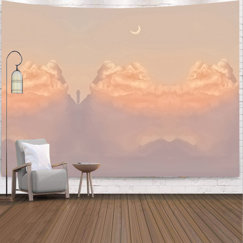 Clouds ins Style Background Cloth, Light Luxury and Simple Hanging Cloth, Bedroom Wall Cloth, Dormitory Bedside Decoration, Room Wall Canvas