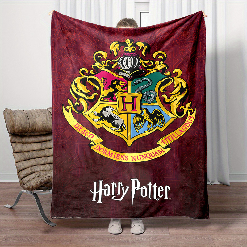Harry Potter Hogwarts House Flannel Blanket Gryffindor Throw Blanket Dormitory Nap Air Conditioning Bed Blanket