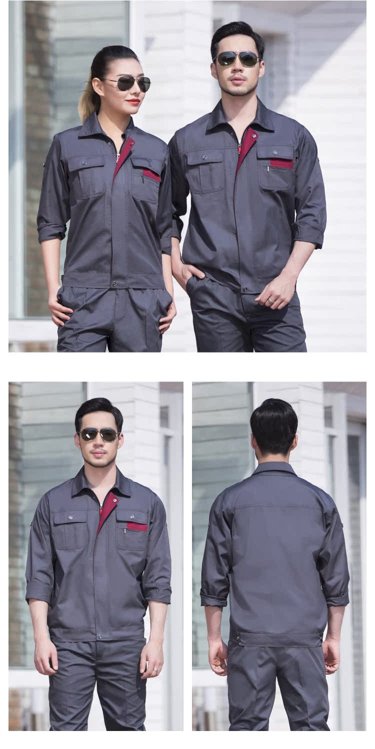 Workwear nam dài tay tùy chỉnh hội thảo overalls doanh nghiệp nhà máy dịch vụ sửa chữa tự động bảo hiểm lao động dịch vụ sửa chữa máy thiết lập in thêu từ áo nam