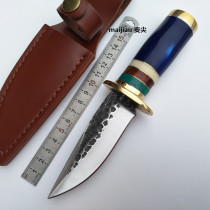 Pure handmade knife forging small straight knife self-defense Collection high hardness craft small knife handle meat knife sharp