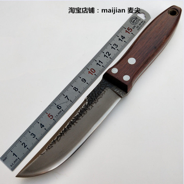 Handcrafted Small Straight Knife Forged cutter cutting knife Splitting cutting meat Knife Camping Outdoor Carry-on with a sharp collection of knives