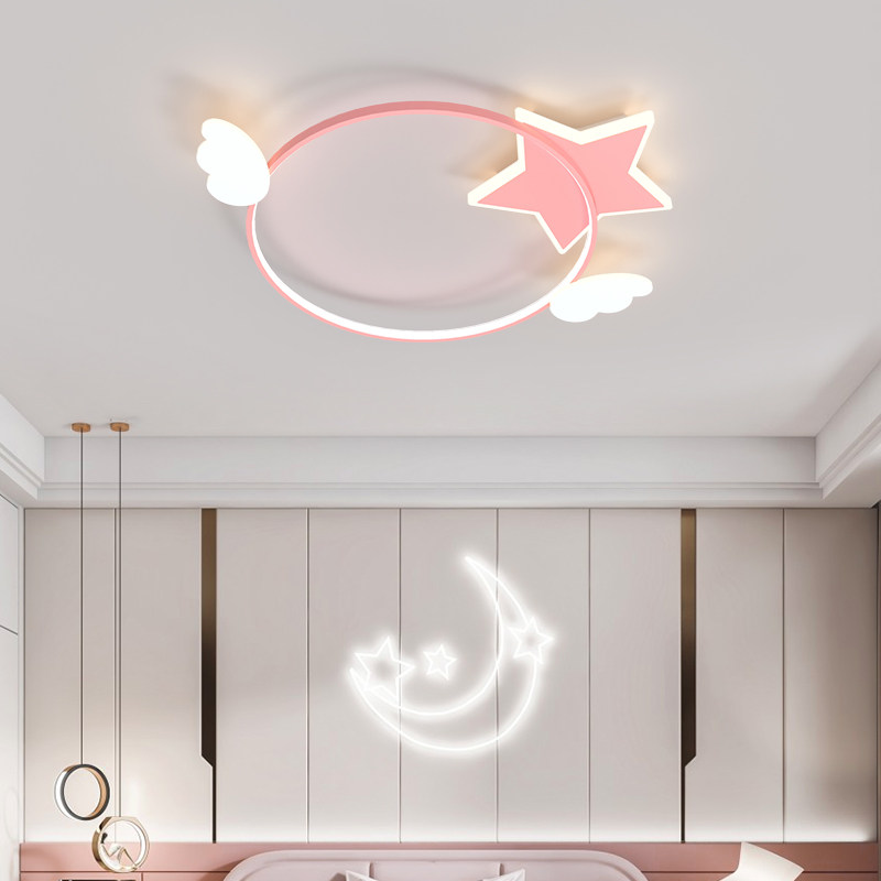 Children's room ceiling lamp girl bedroom lamp warm and romantic girl master bedroom LED lamp minimalist princess room lamp