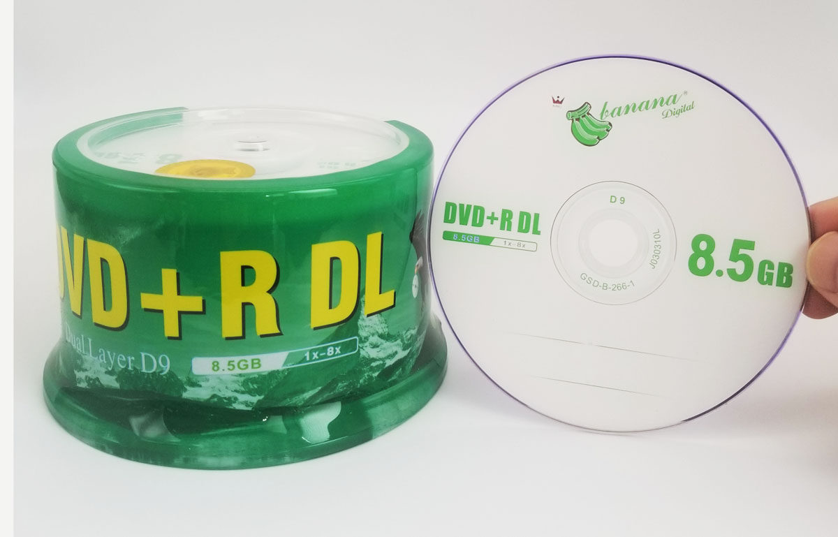 Banana d9 burning disc DVD DL double layer 50-piece barrel blank disc 8 5G printable disc