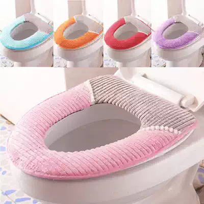 Winter Korean version of warm flannel toilet pad PU waterproof toilet cover toilet cover plush thickened toilet seat cushion
