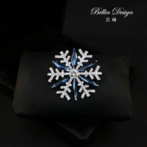 High-grade Crystal Snowflake Brooch accessories Joker temperament corsage blazer pin cardigan coat accessories 3182