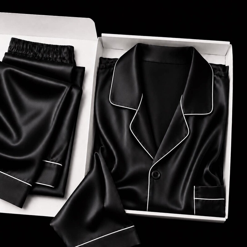 2026 New Silk Pajamas for Men, Summer High-End Gift Box, Mulberry Silk, Autumn Long-Sleeved Home Set