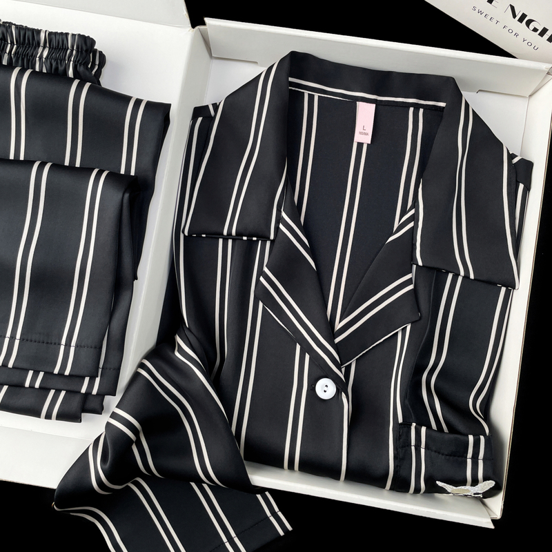 [Same Style as Ren Jialun] Couple's Silk Pajamas, Women's High-End Mulberry Silk, Men's Loungewear, Gift Box Set for Girlfriend
