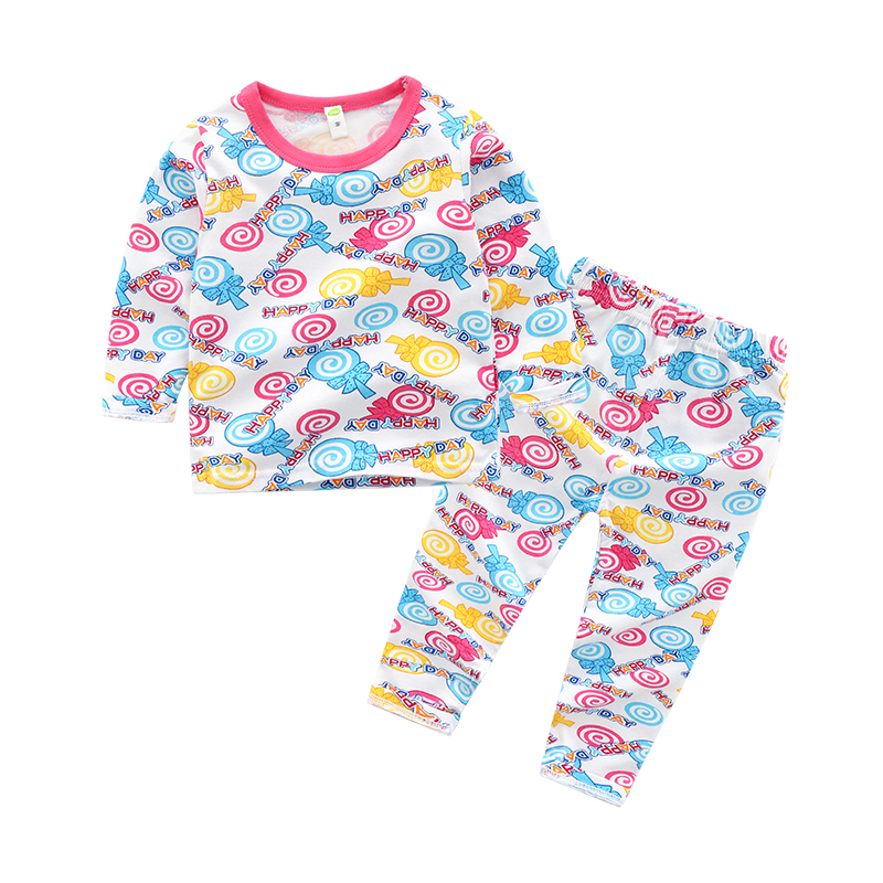 Đồ lót trẻ em đặt dịch vụ tại nhà quần áo mùa xuân và mùa thu Đồ lót cotton cho bé trai và bé gái áo dài tay 3 tuổi 8 bộ đồ ngủ bộ nỉ nhung cho bé gái