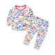 Đồ lót trẻ em đặt dịch vụ tại nhà quần áo mùa xuân và mùa thu Đồ lót cotton cho bé trai và bé gái áo dài tay 3 tuổi 8 bộ đồ ngủ do bo tre em