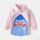 Boys long-sleeved shirt autumn cotton top Korean version children's cartoon children's clothing baby fashion Oxford spinning shirt tide