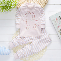 Three three mothers self-use cotton colored cotton childrens underwear set two sets of autumn clothes and autumn pants warm clothes 2 sets